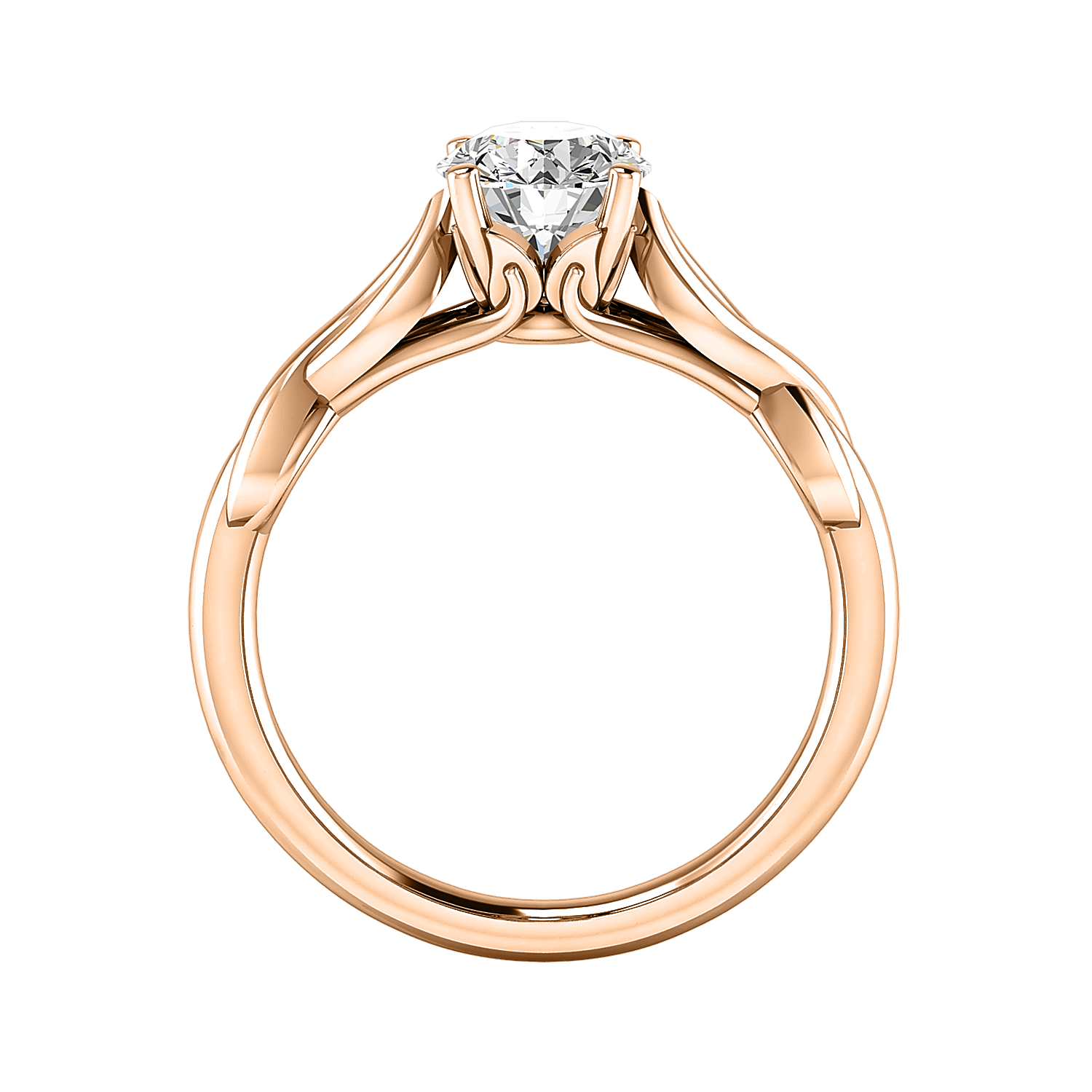 Mia Twisted Plain band 4 prong Solitaire